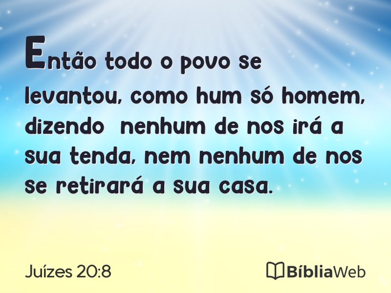 Juízes 20:8 em imagem para compartilhar