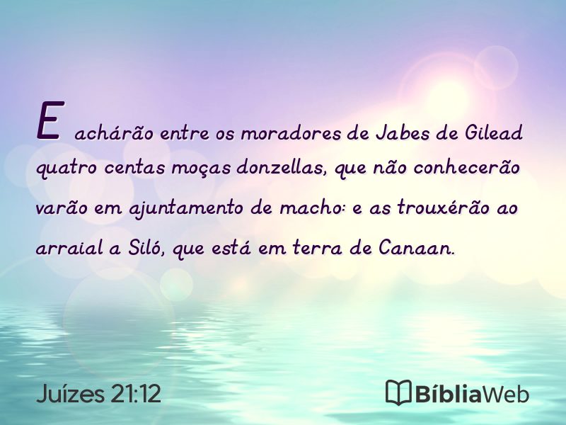Juízes 21:12 em imagem para compartilhar