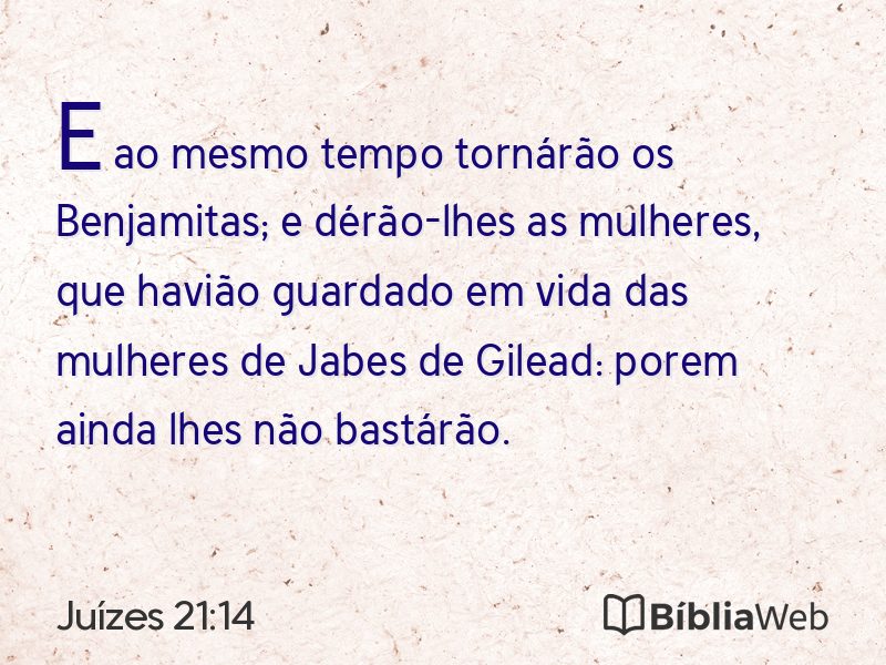 Juízes 21:14 em imagem para compartilhar