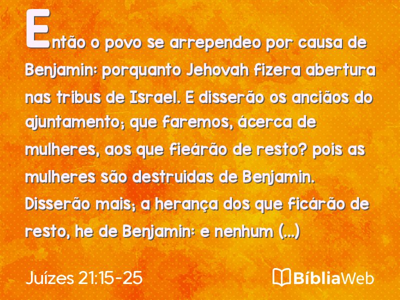 Juízes 21:15-25 em imagem para compartilhar