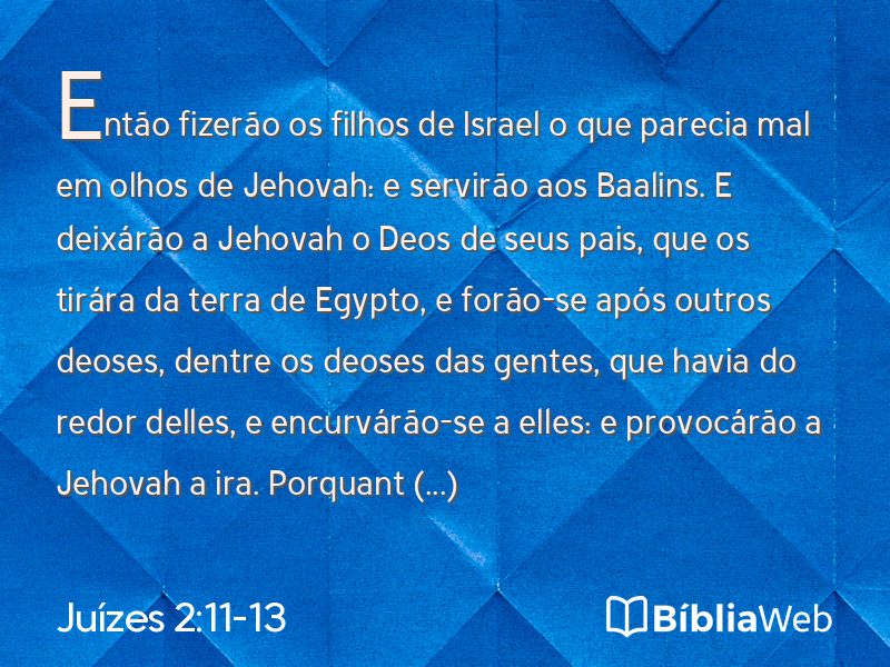 Juízes 2:11-13 em imagem para compartilhar