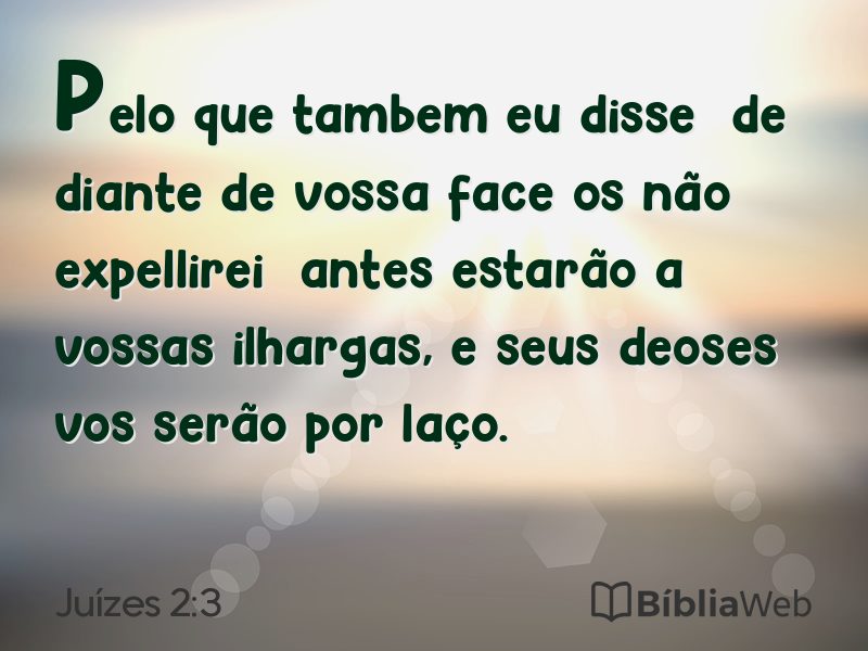 Juízes 2:3 em imagem para compartilhar