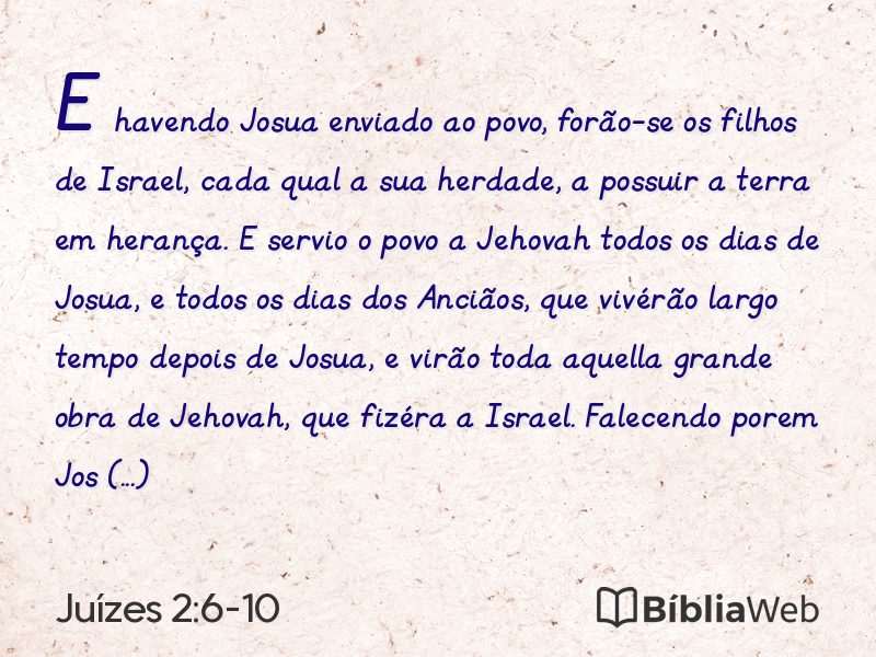 Juízes 2:6-10 em imagem para compartilhar