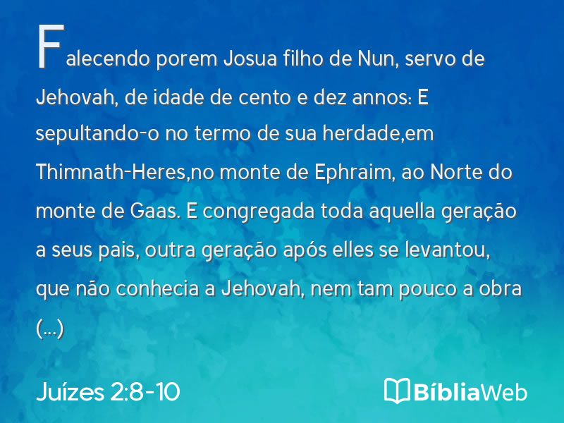 Juízes 2:8-10 em imagem para compartilhar