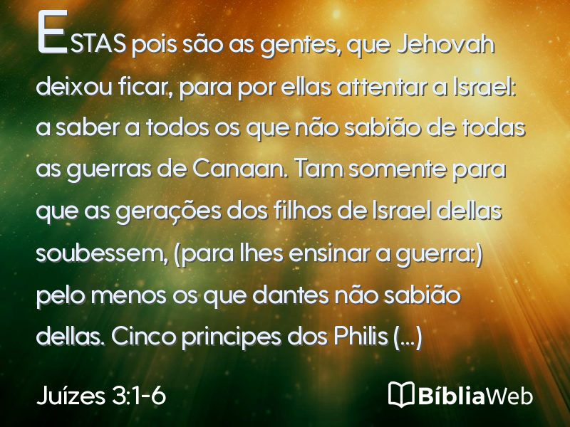 Juízes 3:1-6 em imagem para compartilhar