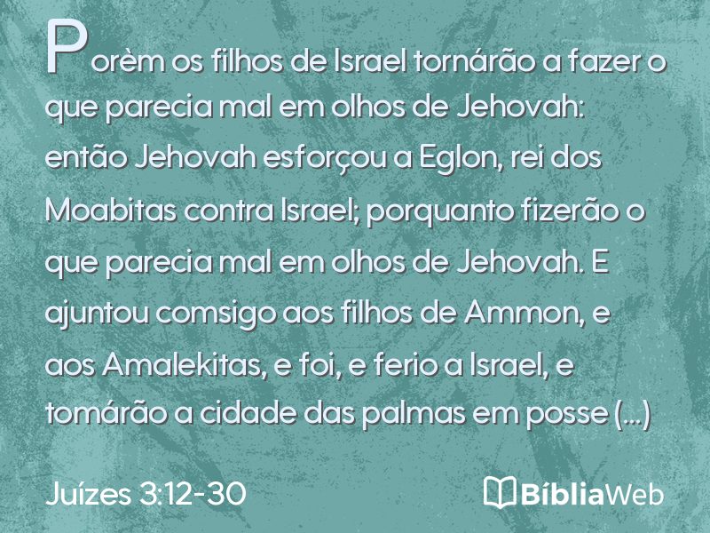 Juízes 3:12-30 em imagem para compartilhar