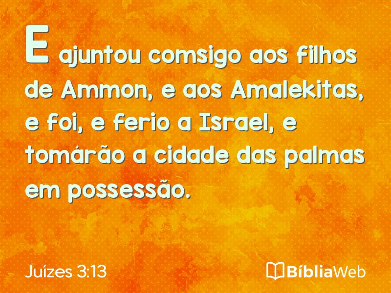 Juízes 3:13 em imagem para compartilhar