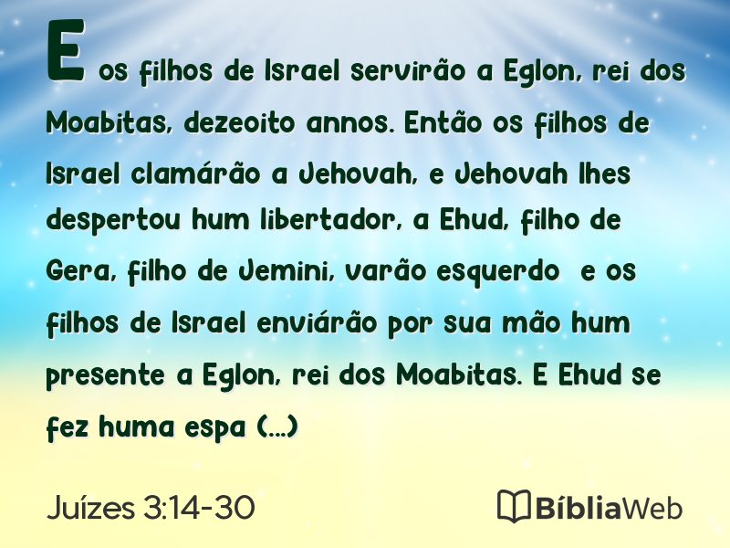 Juízes 3:14-30 em imagem para compartilhar