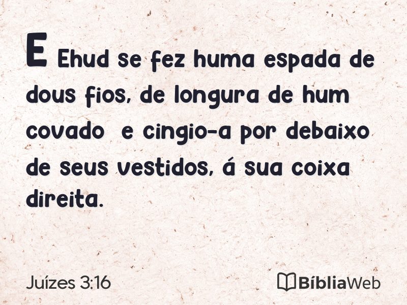 Juízes 3:16 em imagem para compartilhar