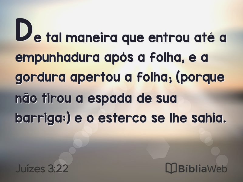 Juízes 3:22 em imagem para compartilhar