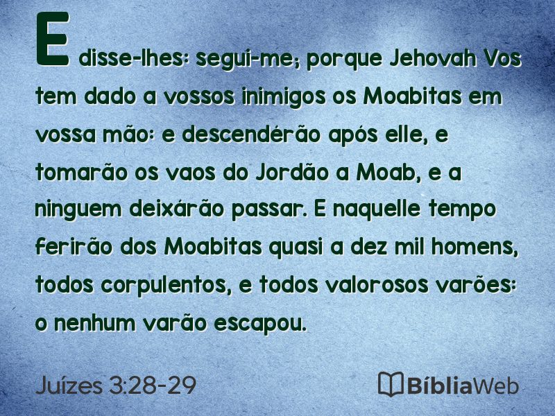 Juízes 3:28-29 em imagem para compartilhar