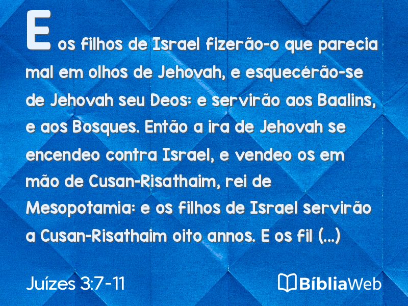 Juízes 3:7-11 em imagem para compartilhar