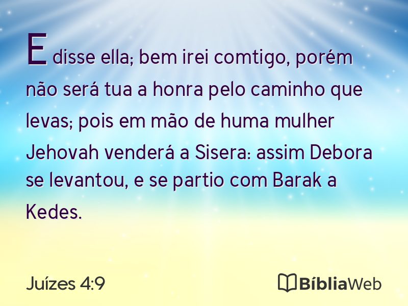 Juízes 4:9 em imagem para compartilhar