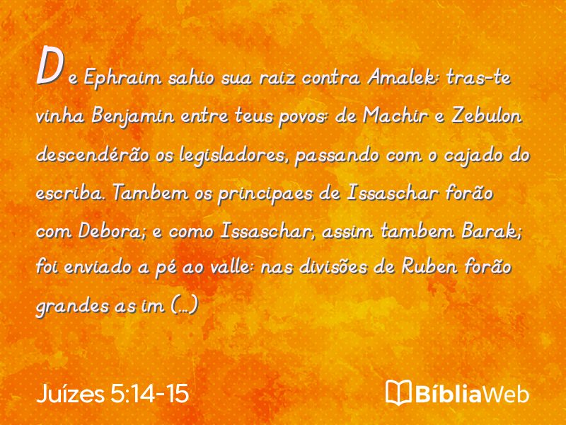 Juízes 5:14-15 em imagem para compartilhar