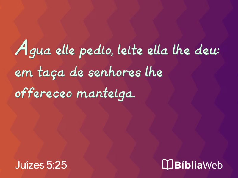 Juízes 5:25 em imagem para compartilhar