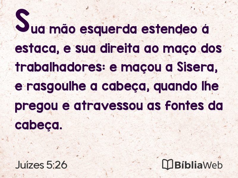 Juízes 5:26 em imagem para compartilhar