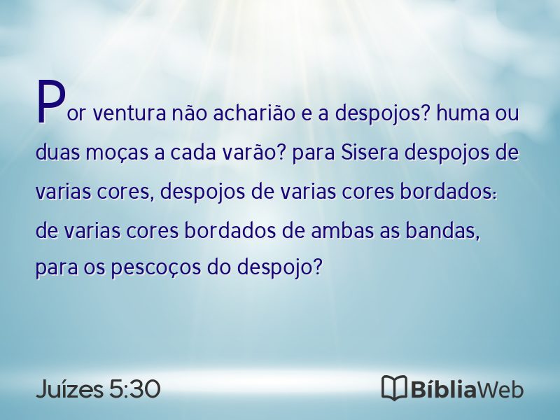 Juízes 5:30 em imagem para compartilhar