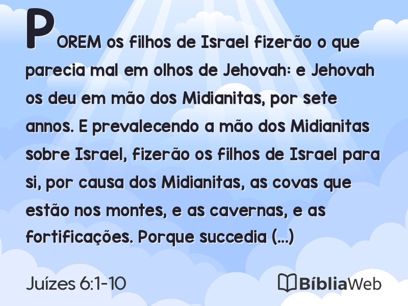 Juízes 6:1-10 em imagem para compartilhar