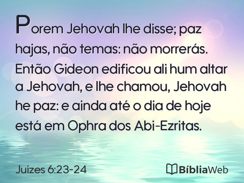 Juízes 6:23-24 em imagem para compartilhar