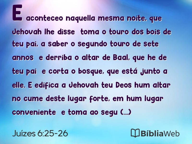 Juízes 6:25-26 em imagem para compartilhar