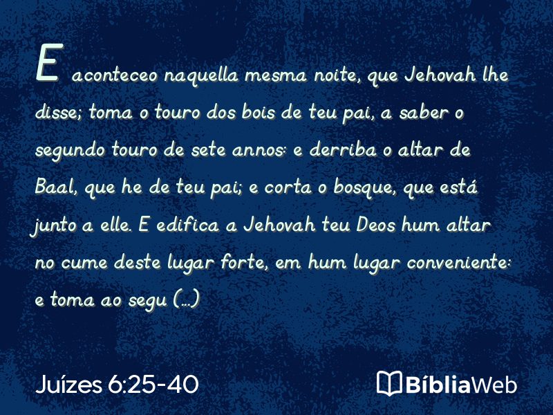 Juízes 6:25-40 em imagem para compartilhar