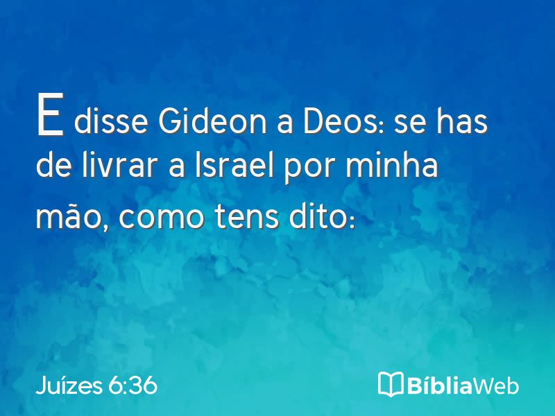 Juízes 6:36 em imagem para compartilhar