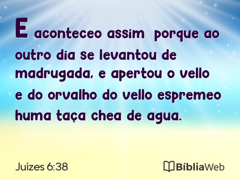Juízes 6:38 em imagem para compartilhar