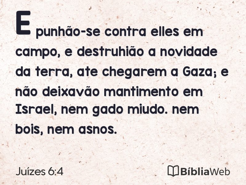 Juízes 6:4 em imagem para compartilhar