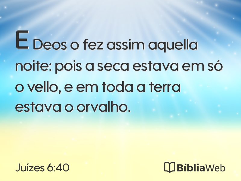 Juízes 6:40 em imagem para compartilhar