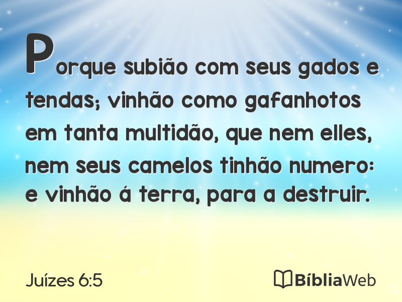 Juízes 6:5 em imagem para compartilhar
