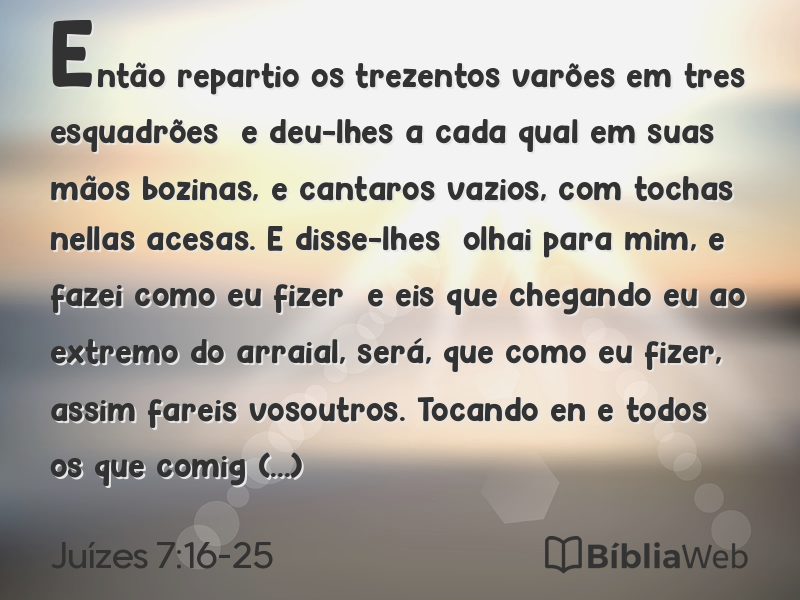 Juízes 7:16-25 em imagem para compartilhar