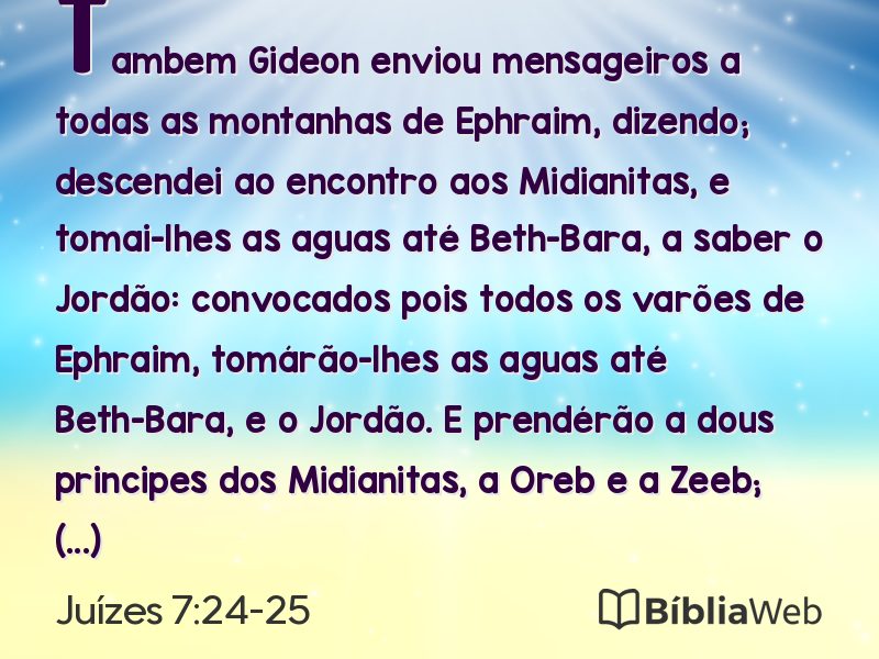 Juízes 7:24-25 em imagem para compartilhar