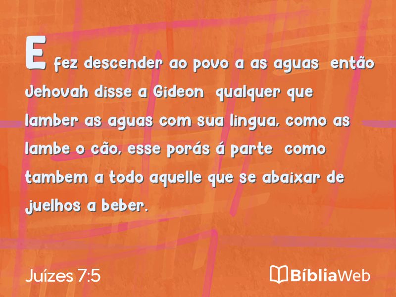 Juízes 7:5 em imagem para compartilhar