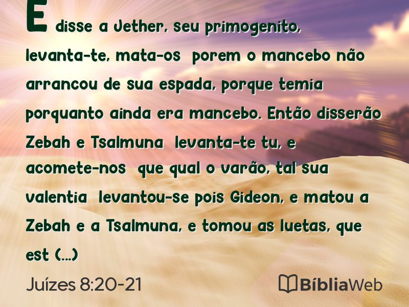 Juízes 8:20-21 em imagem para compartilhar