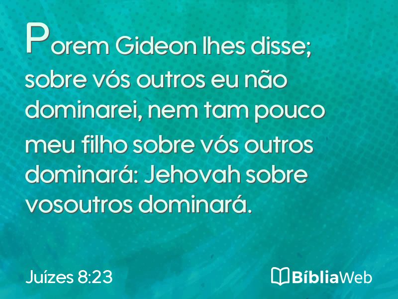 Juízes 8:23 em imagem para compartilhar