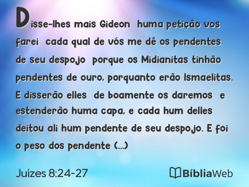 Juízes 8:24-27 em imagem para compartilhar