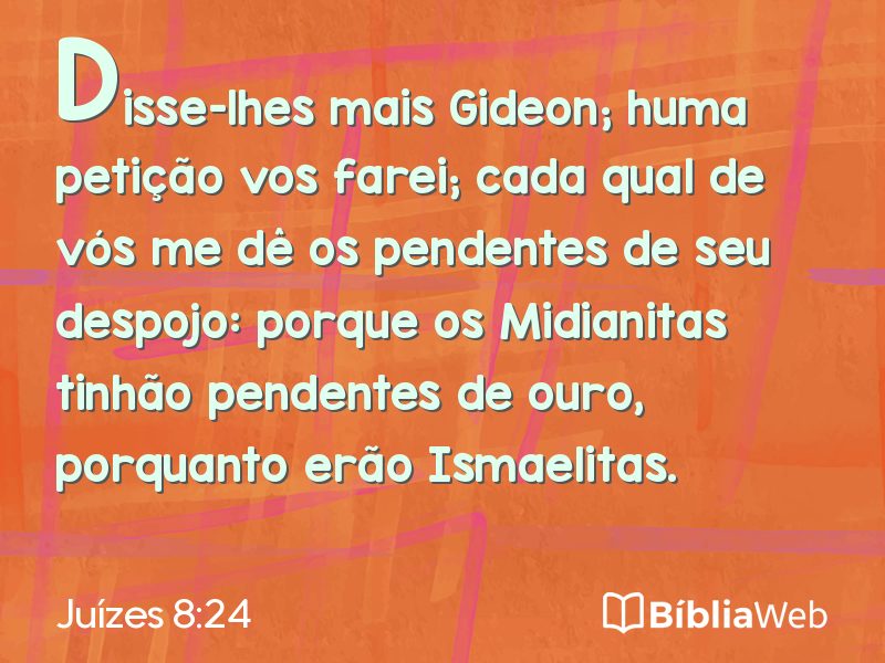 Juízes 8:24 em imagem para compartilhar