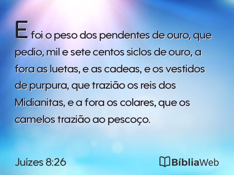 Juízes 8:26 em imagem para compartilhar