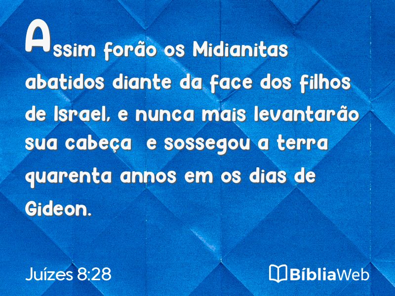 Juízes 8:28 em imagem para compartilhar