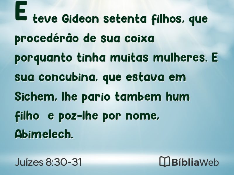 Juízes 8:30-31 em imagem para compartilhar