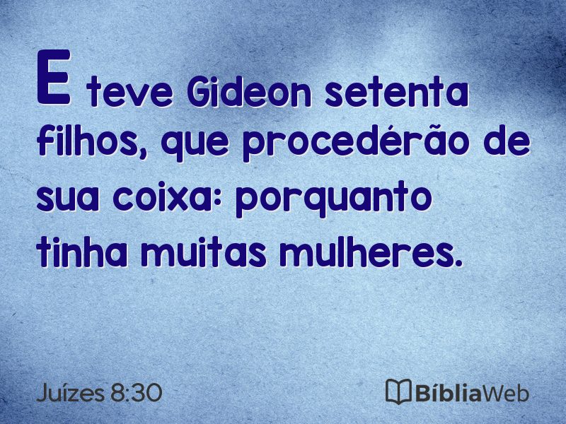 Juízes 8:30 em imagem para compartilhar
