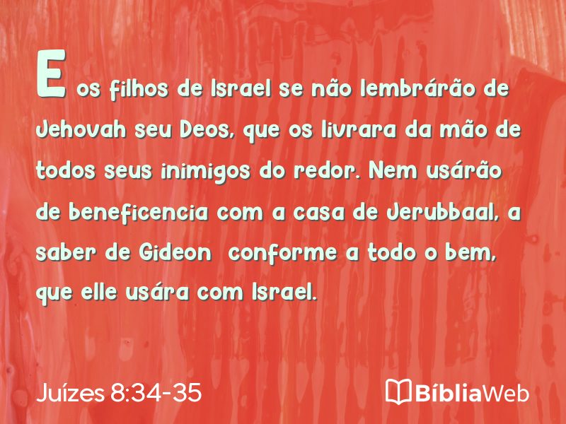Juízes 8:34-35 em imagem para compartilhar