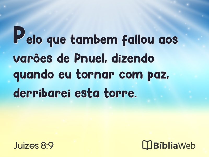 Juízes 8:9 em imagem para compartilhar