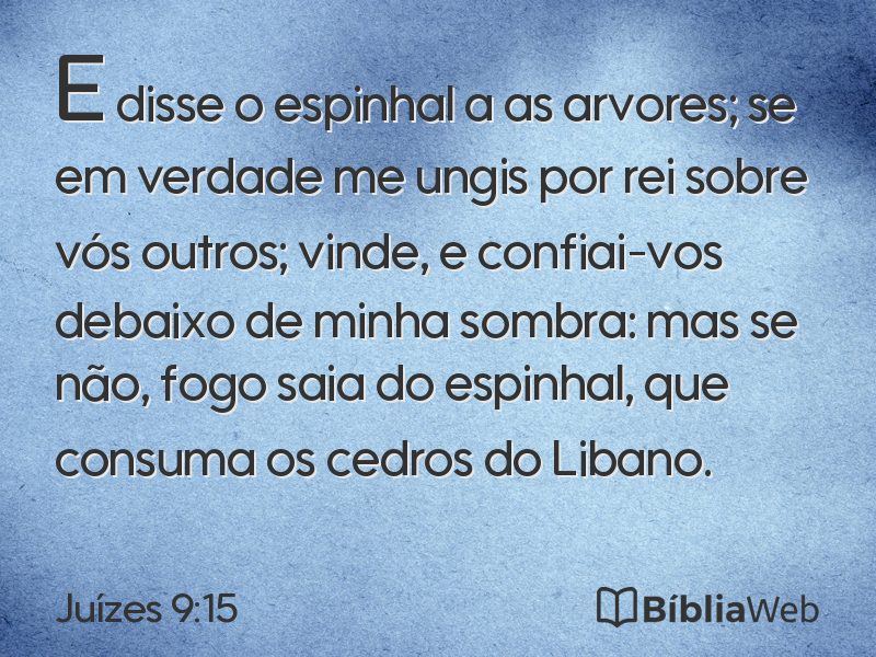 Juízes 9:15 em imagem para compartilhar