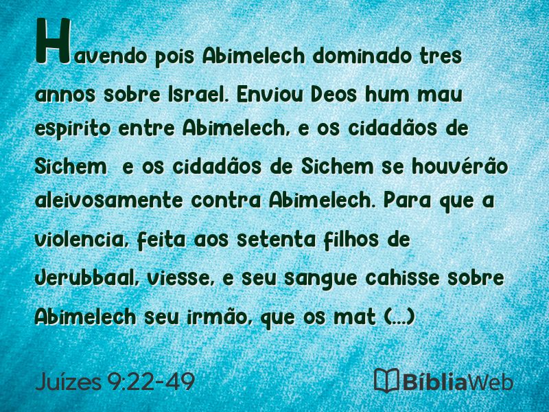 Juízes 9:22-49 em imagem para compartilhar