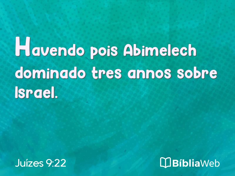 Juízes 9:22 em imagem para compartilhar
