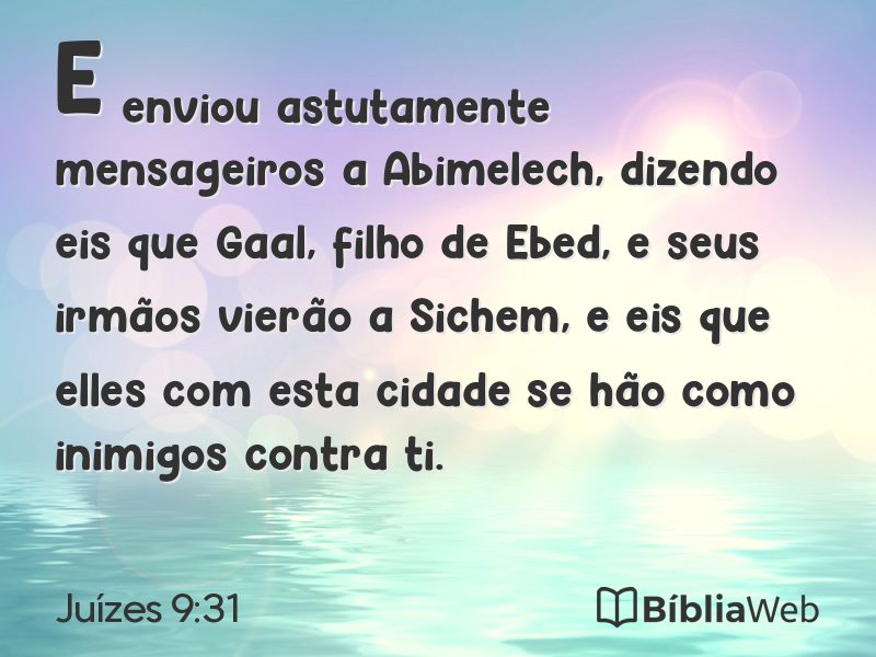 Juízes 9:31 em imagem para compartilhar
