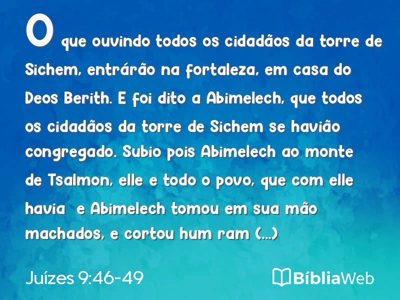 Juízes 9:46-49 em imagem para compartilhar
