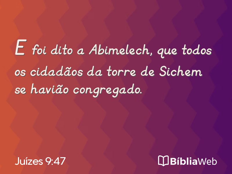 Juízes 9:47 em imagem para compartilhar