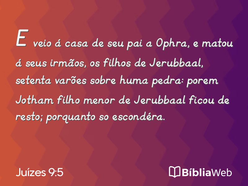 Juízes 9:5 em imagem para compartilhar